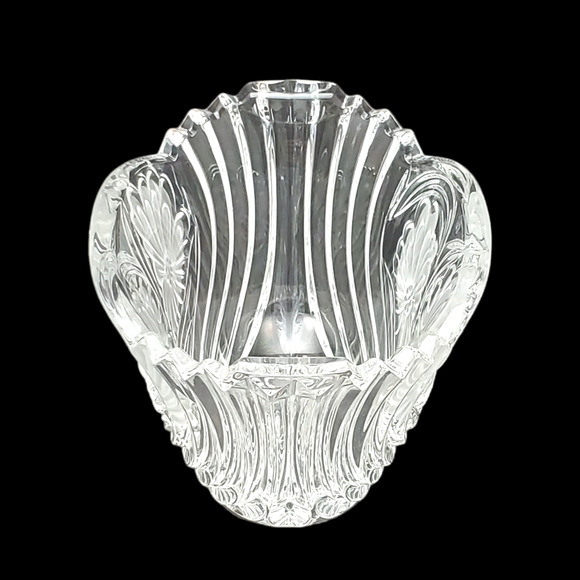 Vtg Floral Etched Crystal Open Candy Dish Bowl 3.5 in - Picture 4 of 16